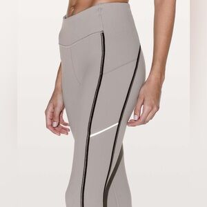 Lululemon Speed Up Tight Metallic 28” Dark Chrome Black Sparkle Stripe